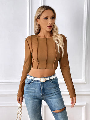 Stella Slim Long Sleeve Y2K Crop Top