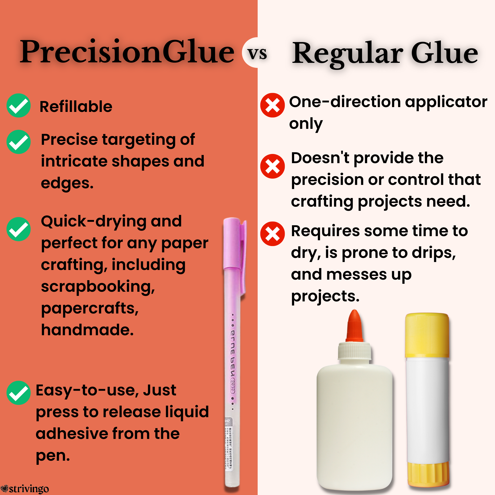 PrecisionGlue Refillable Roller Tip Gluing Pens