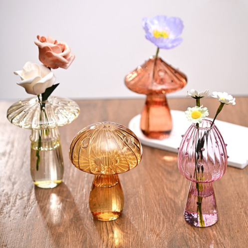 Fungglass Cactus & Mushroom Transparent Glass Vases