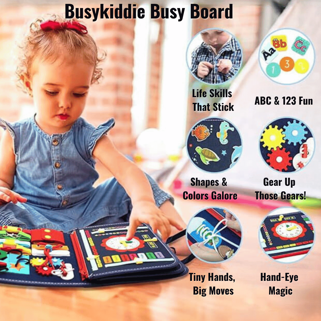 Busykiddie Busy Board Montessori Toy for Toddlers