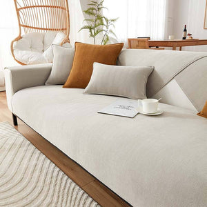 Matteluxe Solid Color Chenille Non-Slip Sofa Cover