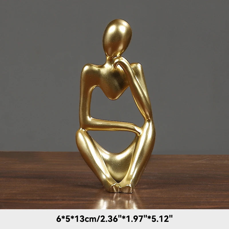 Sculptopia Sand Color The Thinker Abstract Sculpture