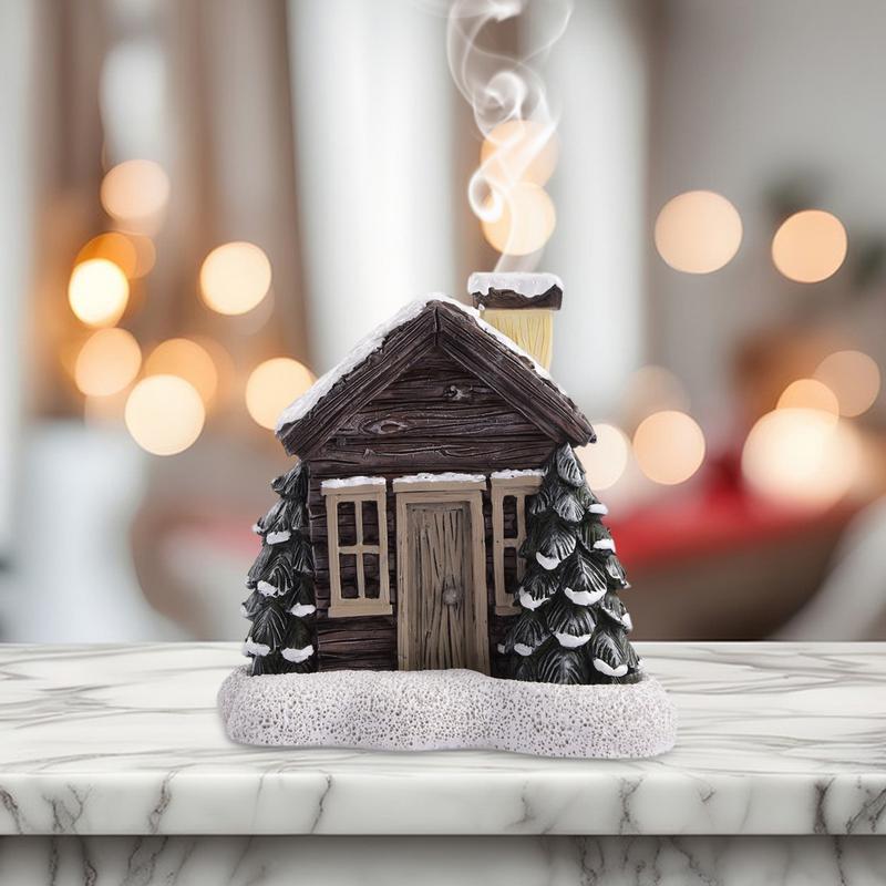 Comfrost™ Snowy Log Cabin Incense Burner | Incl. 2 Incense Cones