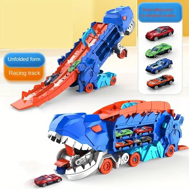 Dinohaul Transport Dinosaur Truck with Foldable Sliding Ramp