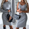 Zoey Women's Dress with Long Sleeve Crop Top Set