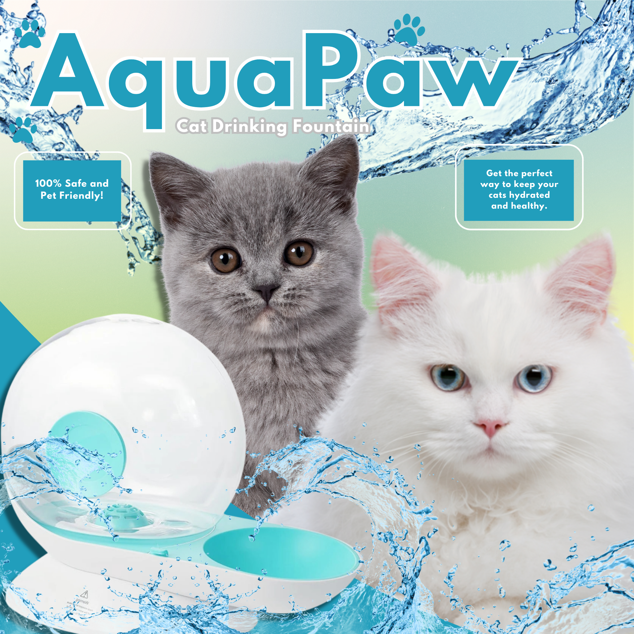 AquaPaw™ Cat Drinking Fountain