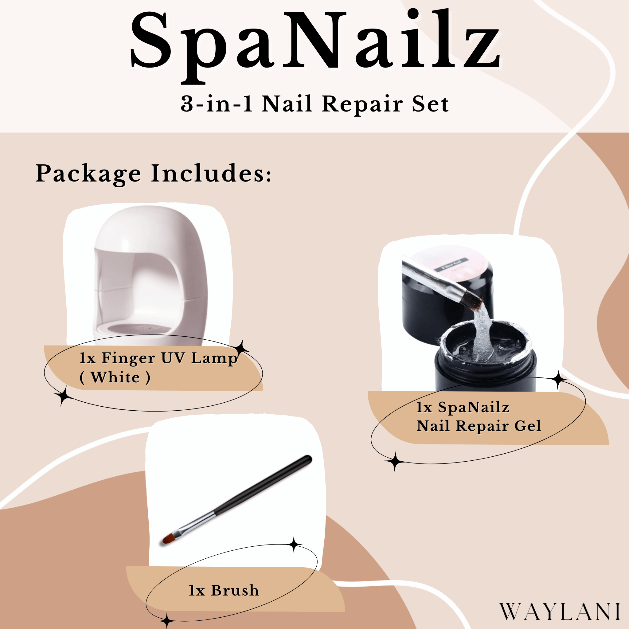 SpaNailz™ 3 in 1 Nail Repair Set | incl. Brush & UV Lamp