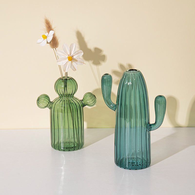 Fungglass Cactus & Mushroom Transparent Glass Vases