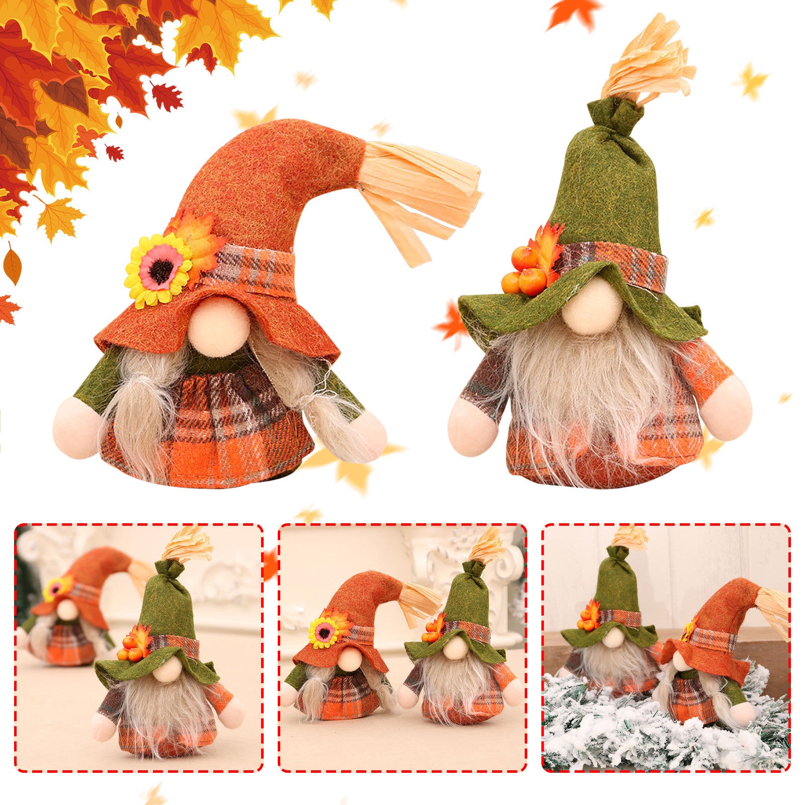 Gnomease Set of 2 Christmas Plush Gnomes