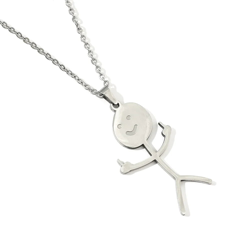 SketchyChic Naughty Stick Man Necklace