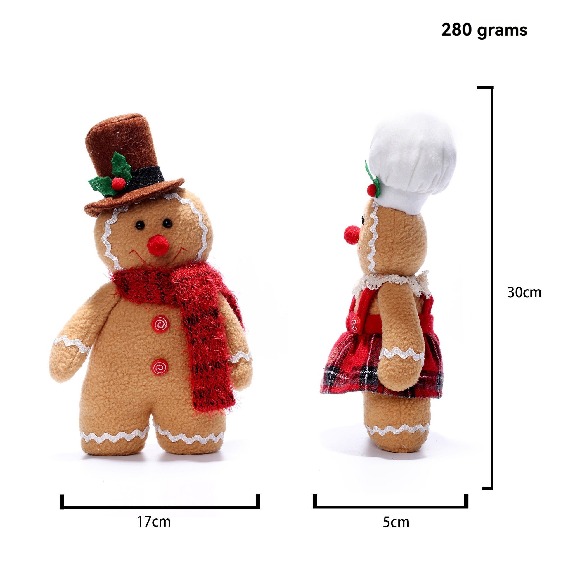 Hollidayums Set of 2 Gingerbread Dolls – Adorable Christmas Atmosphere Decorations