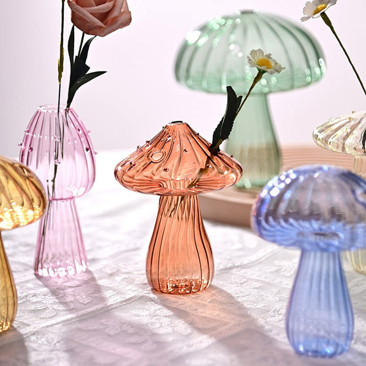 Fungglass Cactus & Mushroom Transparent Glass Vases