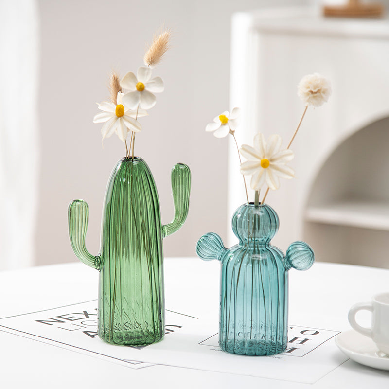 Fungglass Cactus & Mushroom Transparent Glass Vases