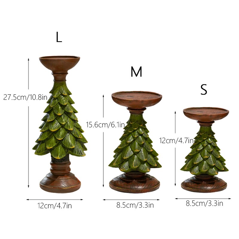 Vintree Vintage Christmas Tree Candlestick Holders - Set of 3