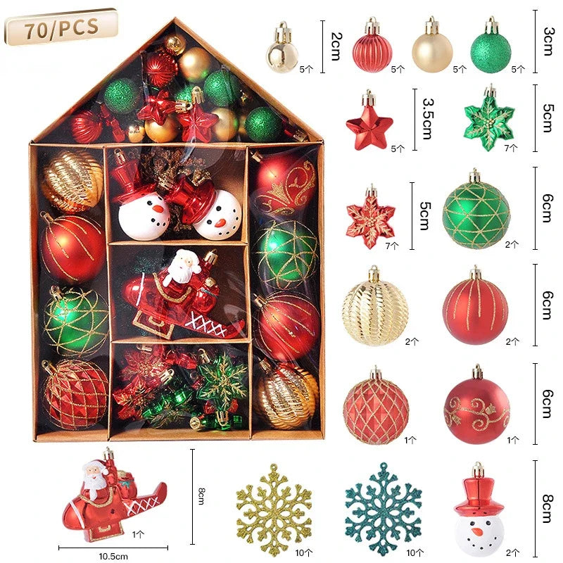 Ornamagic 70-Piece Pack of Colored Christmas Ball Ornaments