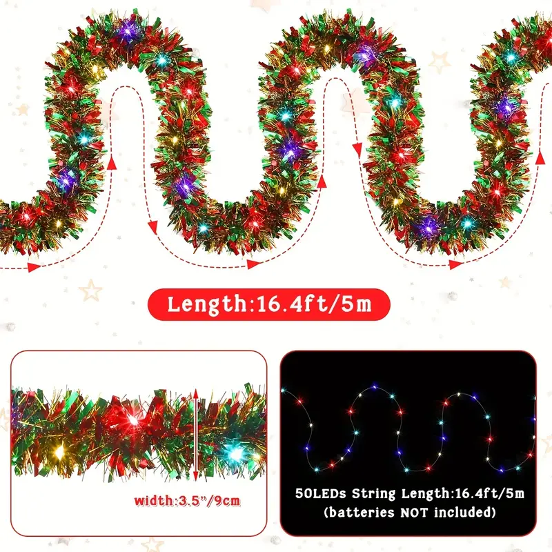 Joytinsel 16 Ft Christmas Tinsel Garland – Set of 2