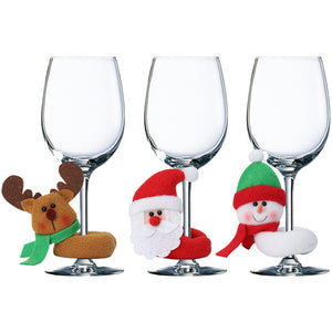 Glassip Christmas Decorative Wine Glass Charms | Set of 3