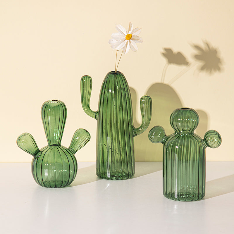 Fungglass Cactus & Mushroom Transparent Glass Vases