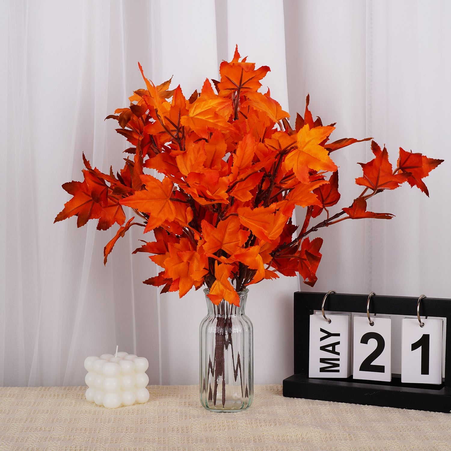 Foliart Artificial Autumn Maple Leaves Bouquet | BUY 1 GET 1 FREE (2 x 3 STEMS)