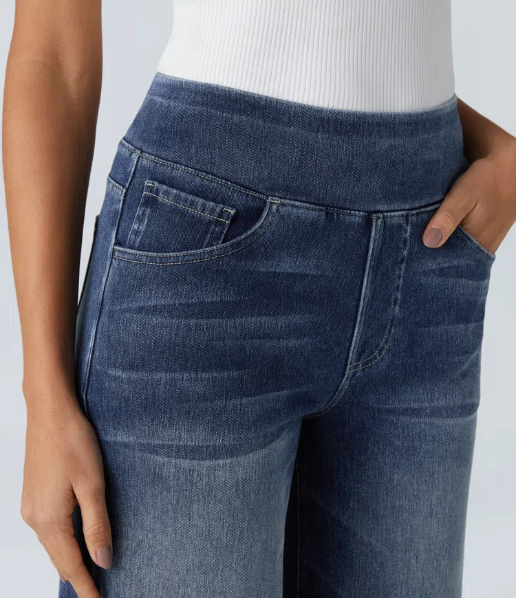 Quinn Super Stretch High-Waisted Wide Leg Jeans