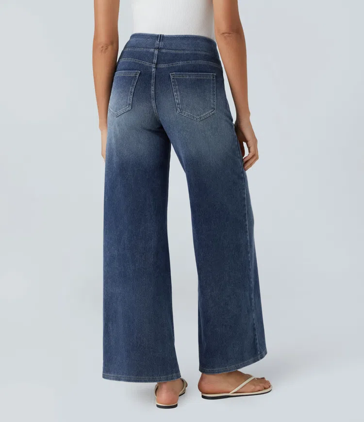 Quinn Super Stretch High-Waisted Wide Leg Jeans