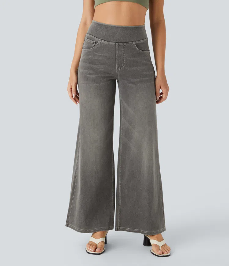 Quinn Super Stretch High-Waisted Wide Leg Jeans