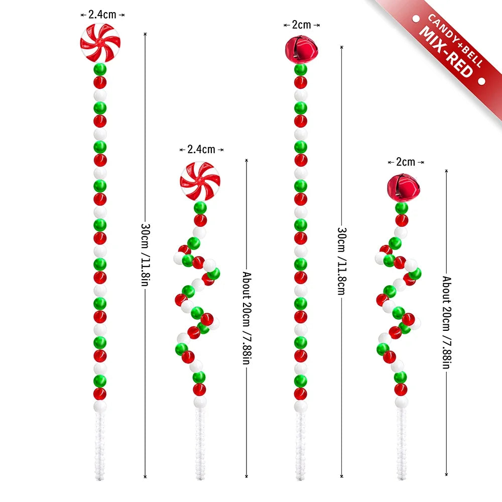 Sparkandy 24/36/50pcs Candy Cane Christmas Decoration Set