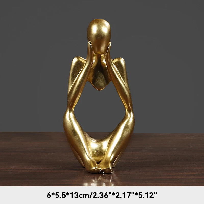 Sculptopia Sand Color The Thinker Abstract Sculpture