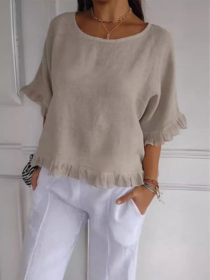 Freya Stylish Ruffled Sleeve T-Shirt for Women