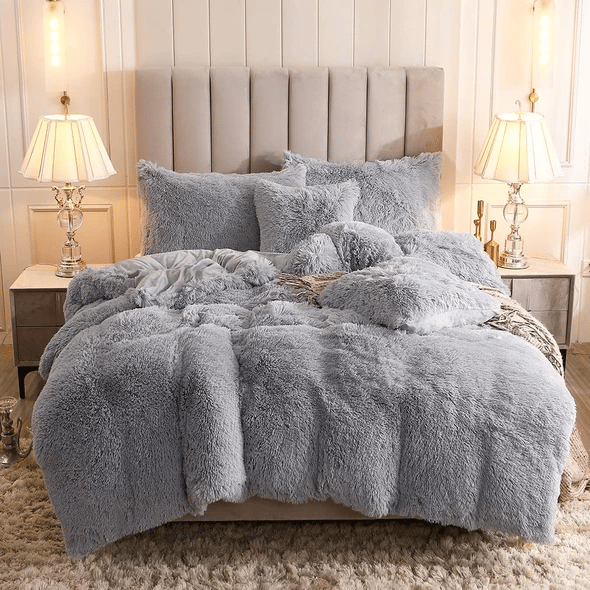 Fluffle Thick Fluffy Velvet Bedding Set