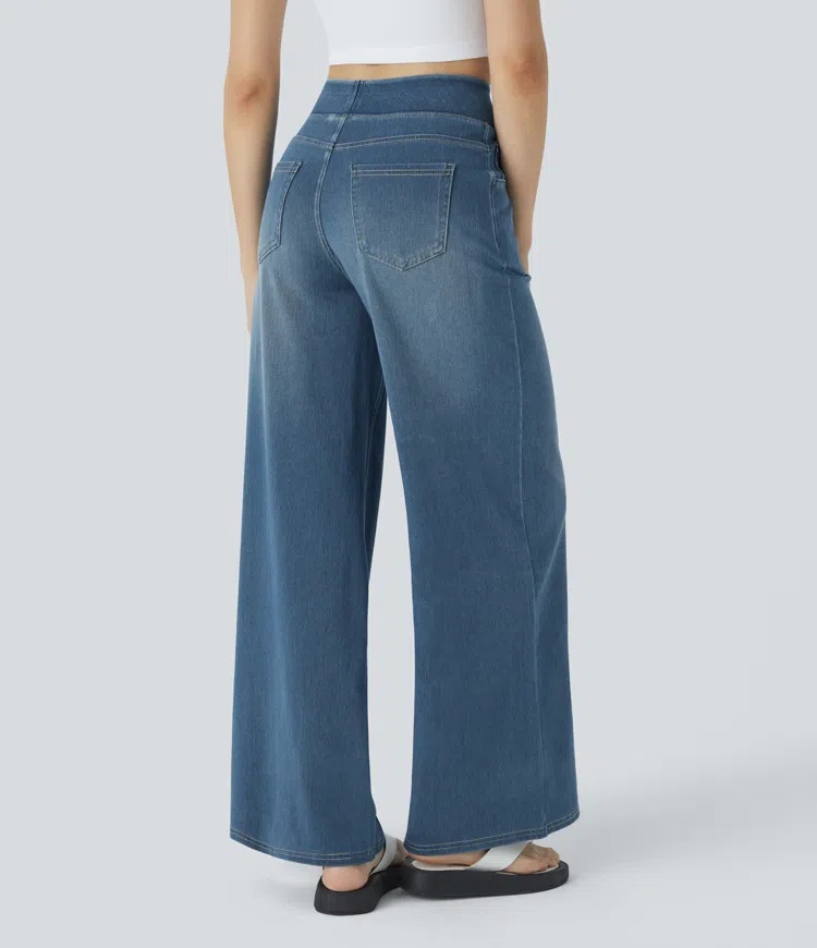 Quinn Super Stretch High-Waisted Wide Leg Jeans