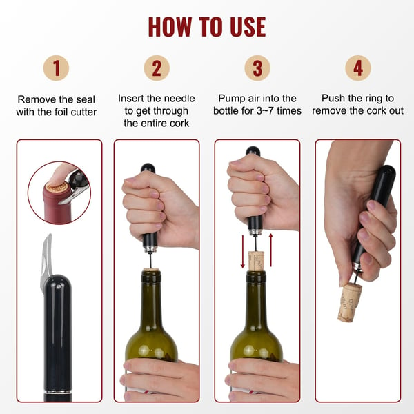 Popcork Innovative Air Pressure Wine Bottle Opener | BUY 1 GET 1 FREE (2PCS)