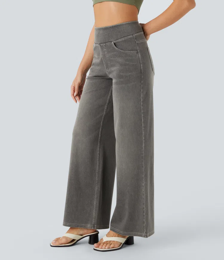 Quinn Super Stretch High-Waisted Wide Leg Jeans