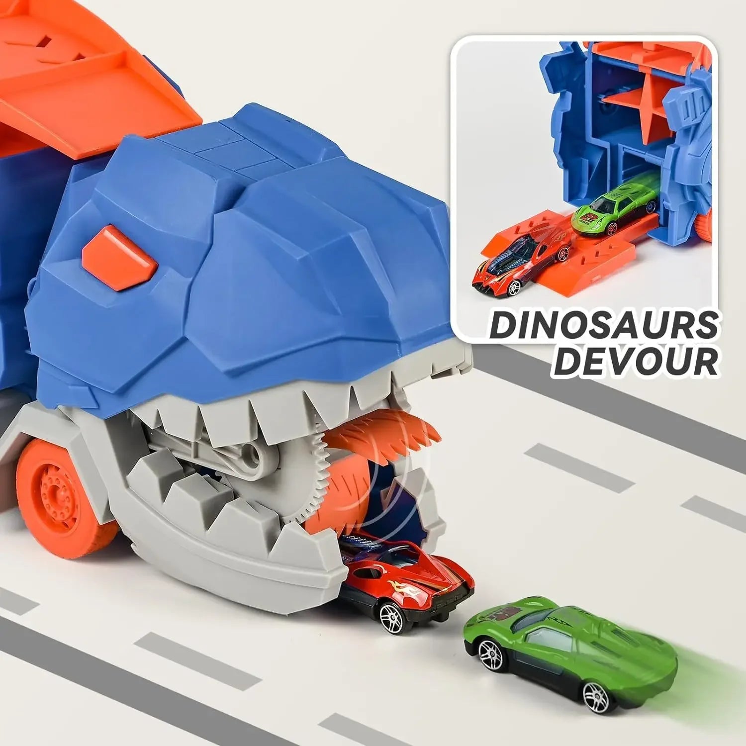 Dinohaul Transport Dinosaur Truck with Foldable Sliding Ramp