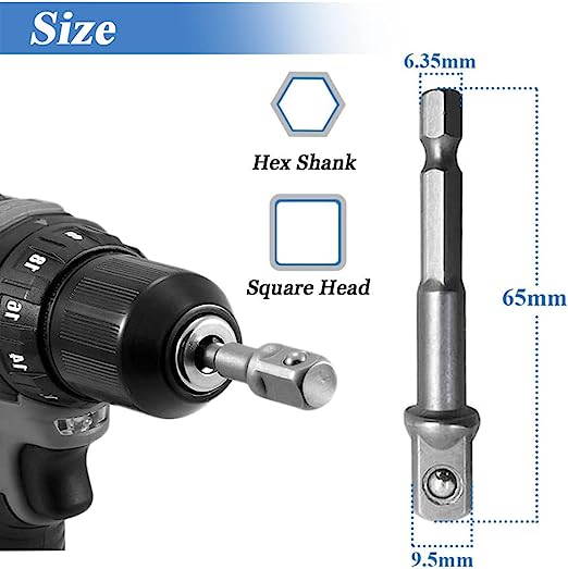 Macket Magic Universal Socket Set with Rod, 3/8-3/4'' (10-19mm), Fits Standard Power Drills