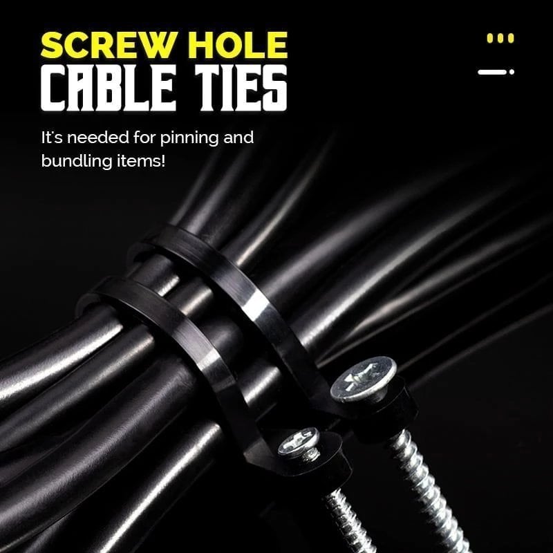 Screwble 100Pcs Screw Hole Cable Ties