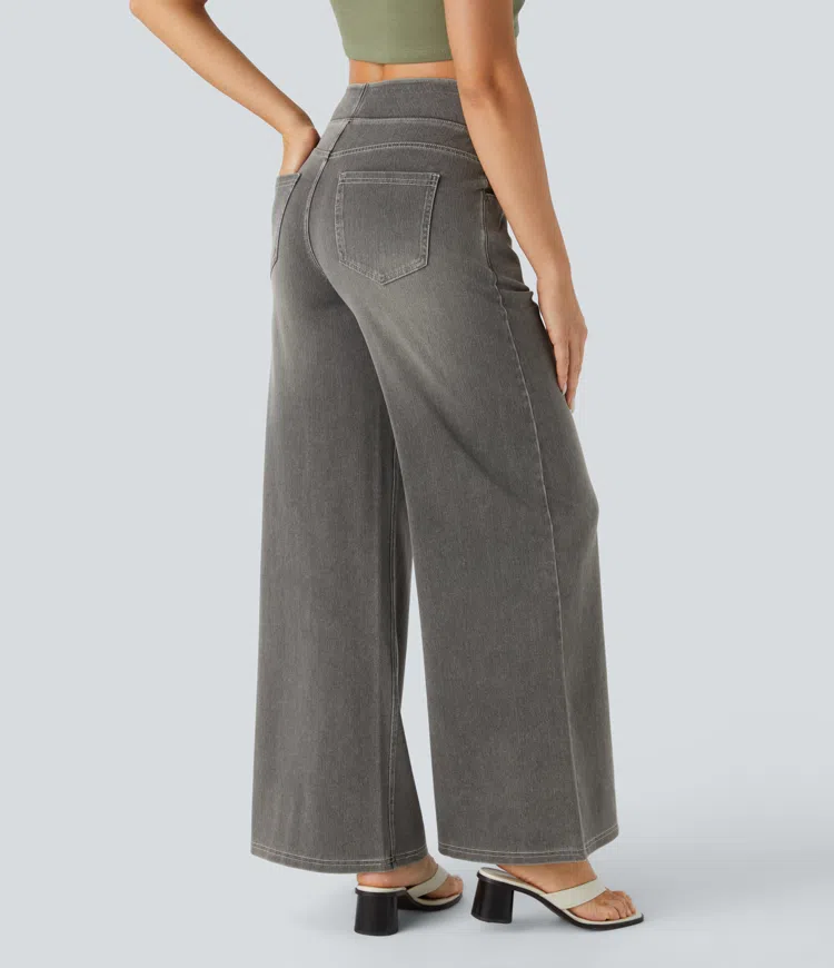 Quinn Super Stretch High-Waisted Wide Leg Jeans