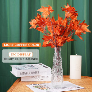 Foliart Artificial Autumn Maple Leaves Bouquet | BUY 1 GET 1 FREE (2 x 3 STEMS)