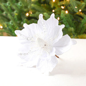 Glimmera Set of 5 Glitter Christmas Stunning Artificial Flowers