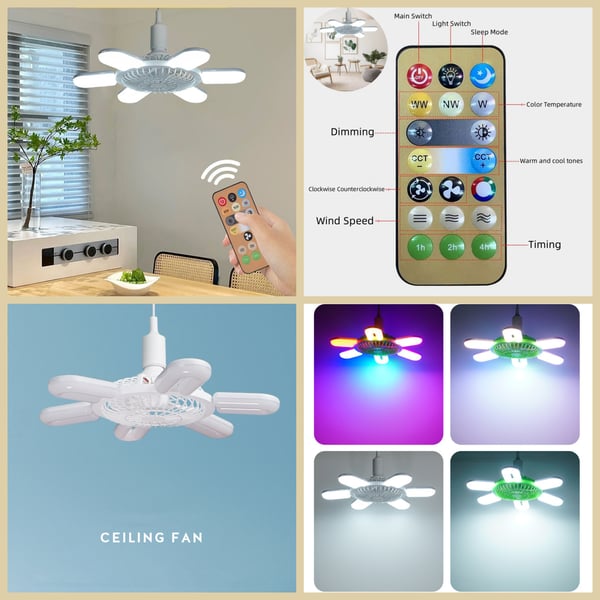 50% OFF | Litebreeze 2 in 1 6 Light Foldable Fan