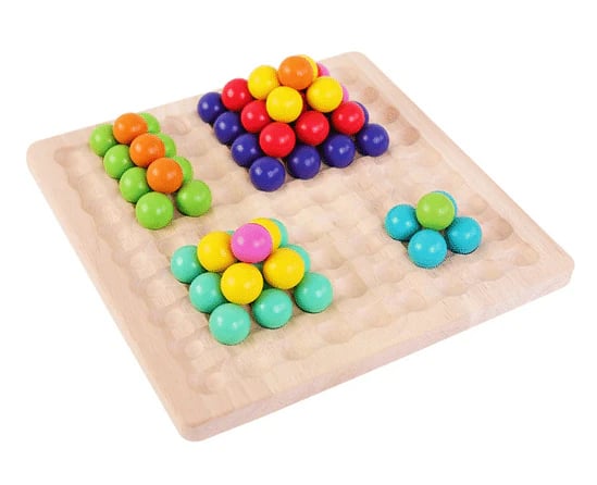 50% OFF | Beadle Wooden Bead Board Game – Connect Four Style Strategy Game