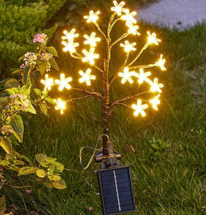 Yardazzle 26-Inch Outdoor Waterproof Multicolor Cherry Blossom Solar Garden Lights - Duo Pack