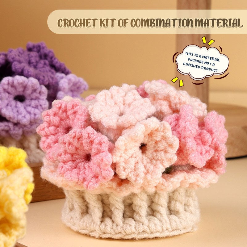 Craftyarn Crochet Kit for Beginners – Complete DIY Kit for 4 Floral Cup Coasters