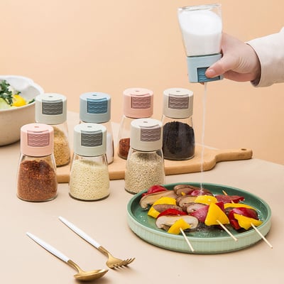 Shakeez Adjustable Push-Type Salt and Pepper Dispensers | BUY 1 GET 1 FREE (2PCS)