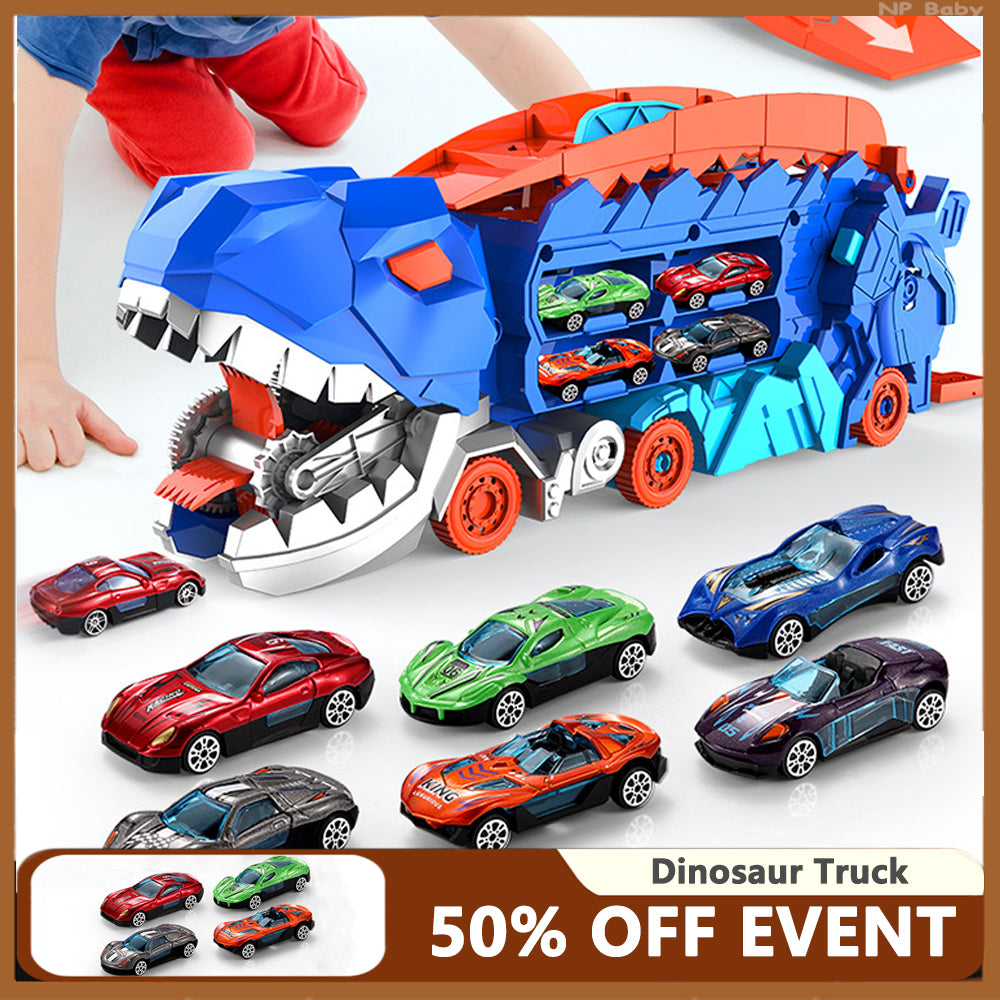 Dinohaul Transport Dinosaur Truck with Foldable Sliding Ramp