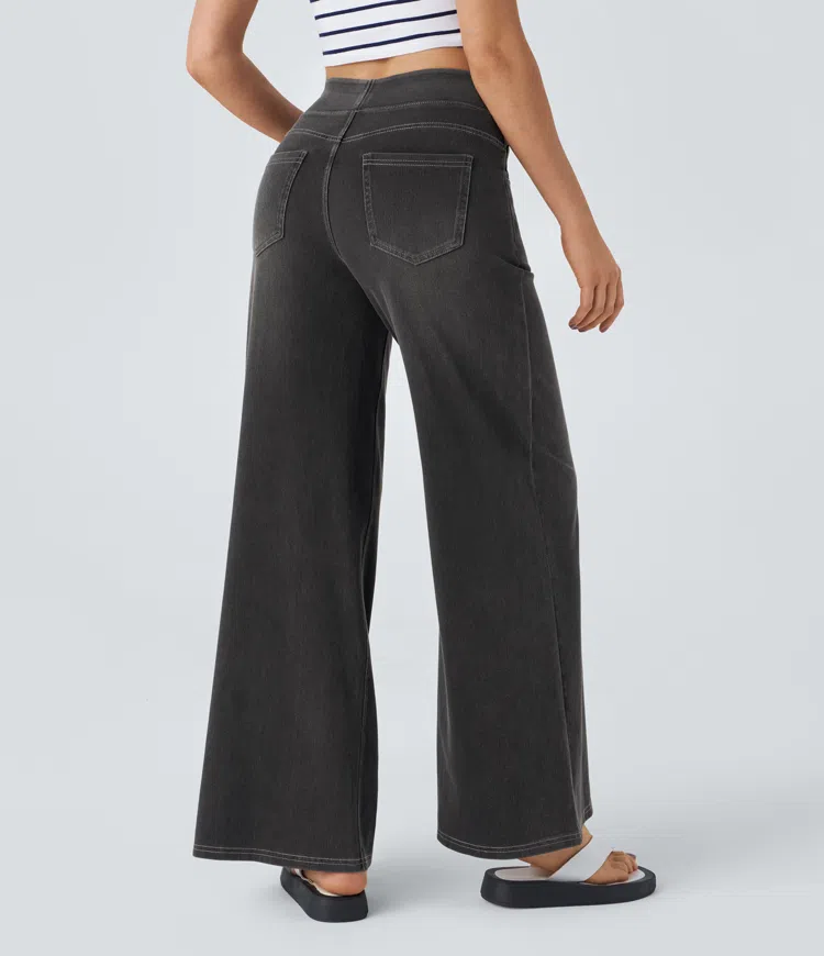 Quinn Super Stretch High-Waisted Wide Leg Jeans