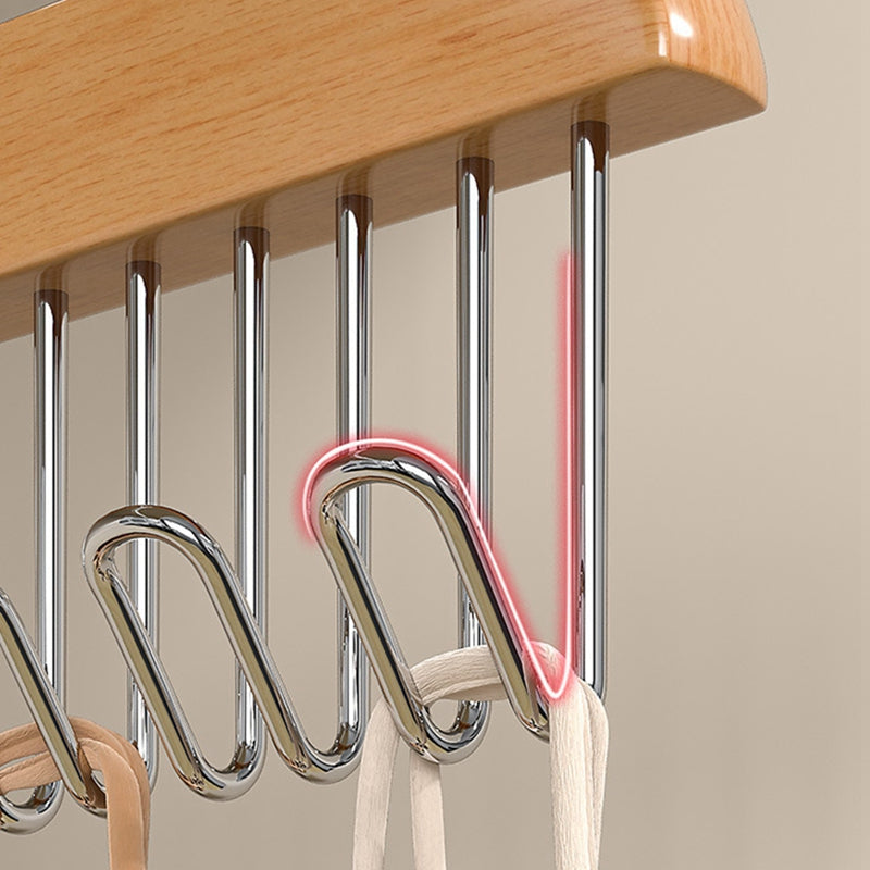 Multihang Deluxe Solid Wood Anti-Clutter Hangers | Set of 5