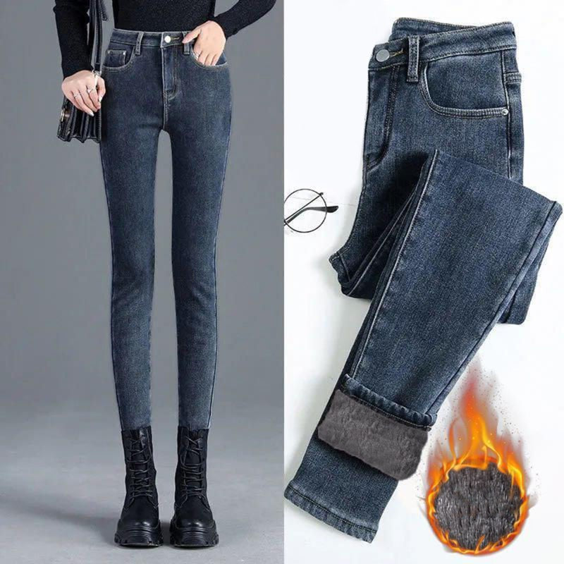 Sanah Warm Fleece-Lined Skinny Jeans for Women