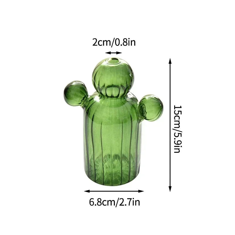 Fungglass Cactus & Mushroom Transparent Glass Vases