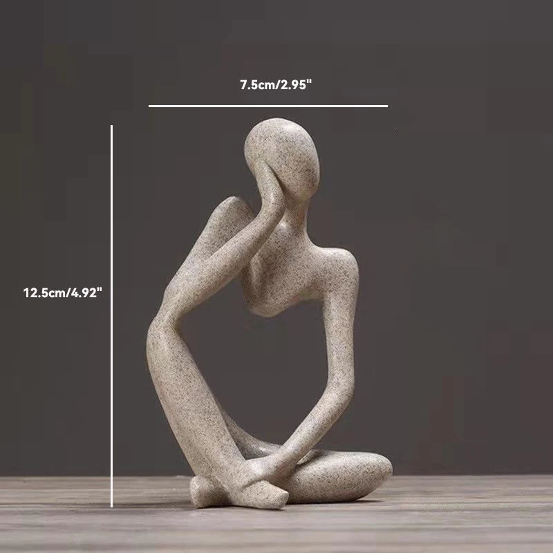 Sculptopia Sand Color The Thinker Abstract Sculpture